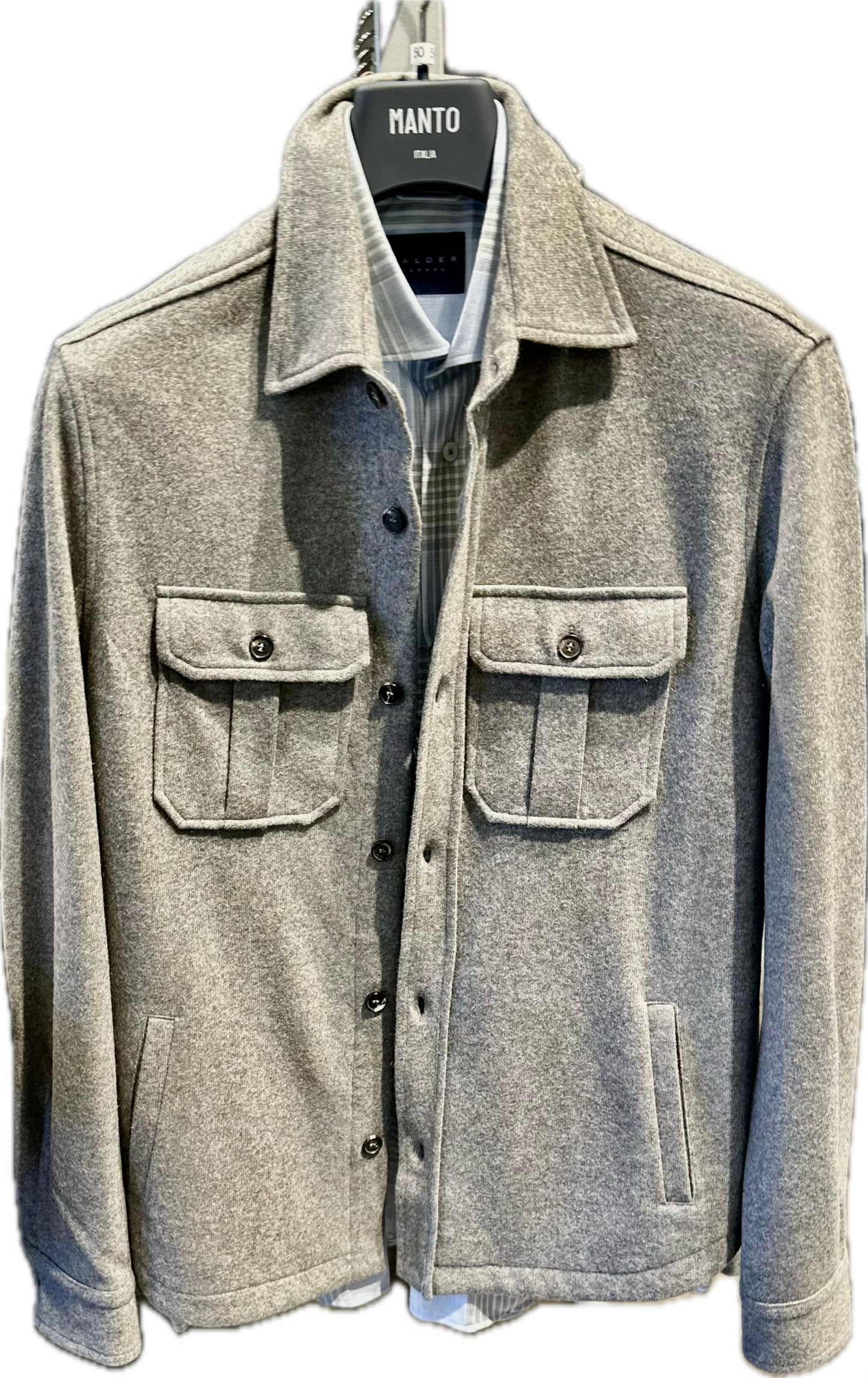 Manto Cashmere Jersey Shirt Jacket GUBBIO 91-Light Grey