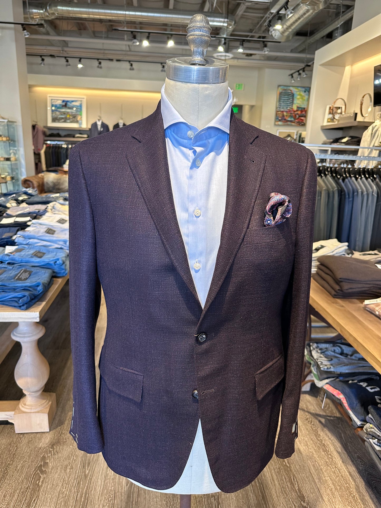 Canali 100% Wool Burgundy Sport Coat CU01158/906 Burgandy