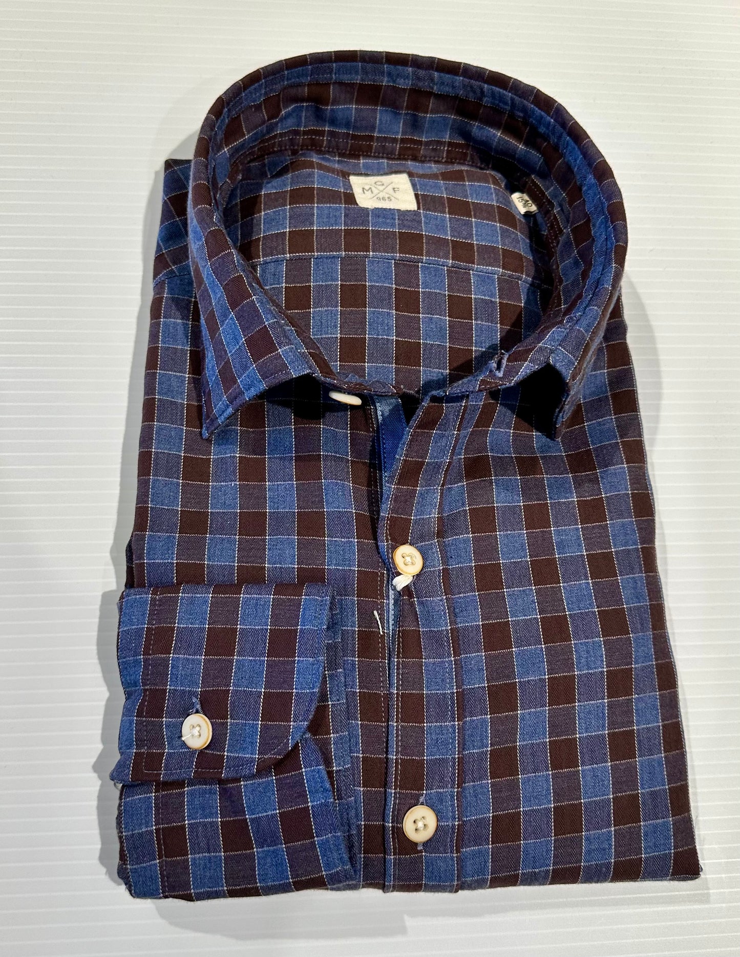 GMF L.S. Sport Shirt 952329 1-Brown/Blue