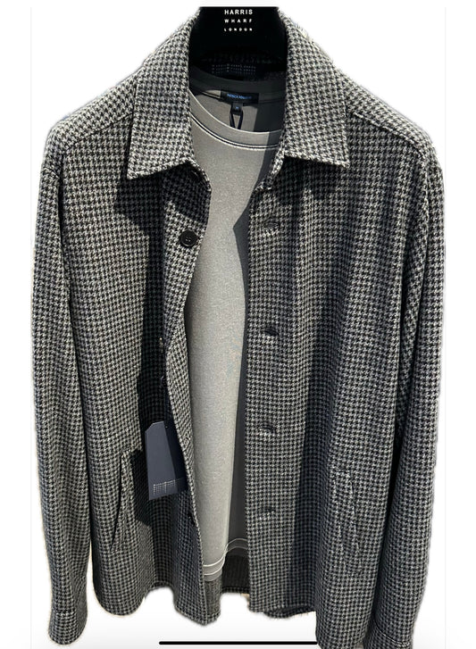 Harris Wharf Houndstooth Shirt Jacket CH9320MRA-T RA07-Salt & Pepper Houndstooth
